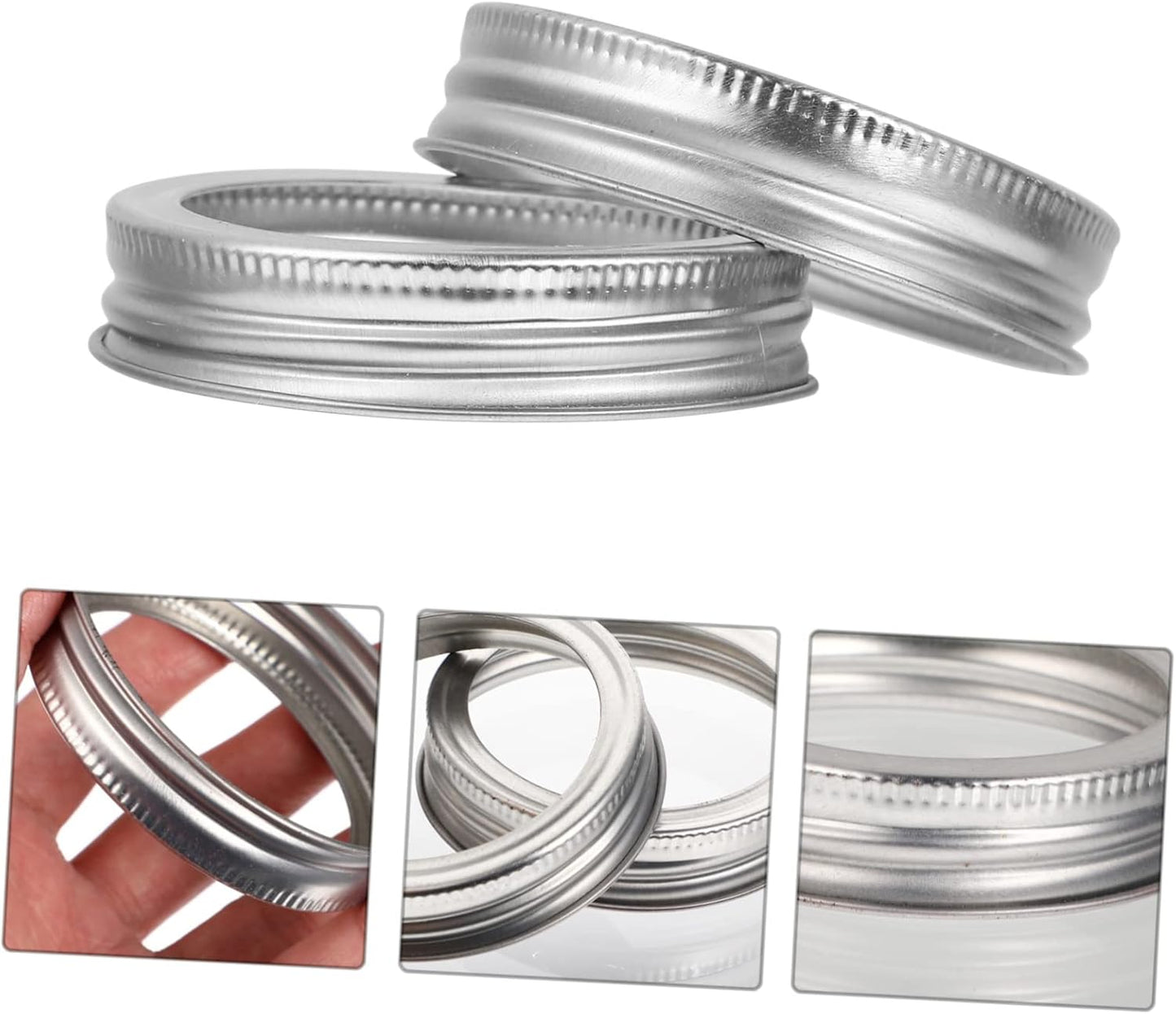 24PCS Split Type Mason Jar Lid Bands Covers for Standard Mouth 70mm Jars - Canning and Storage Bottle Cover Rings