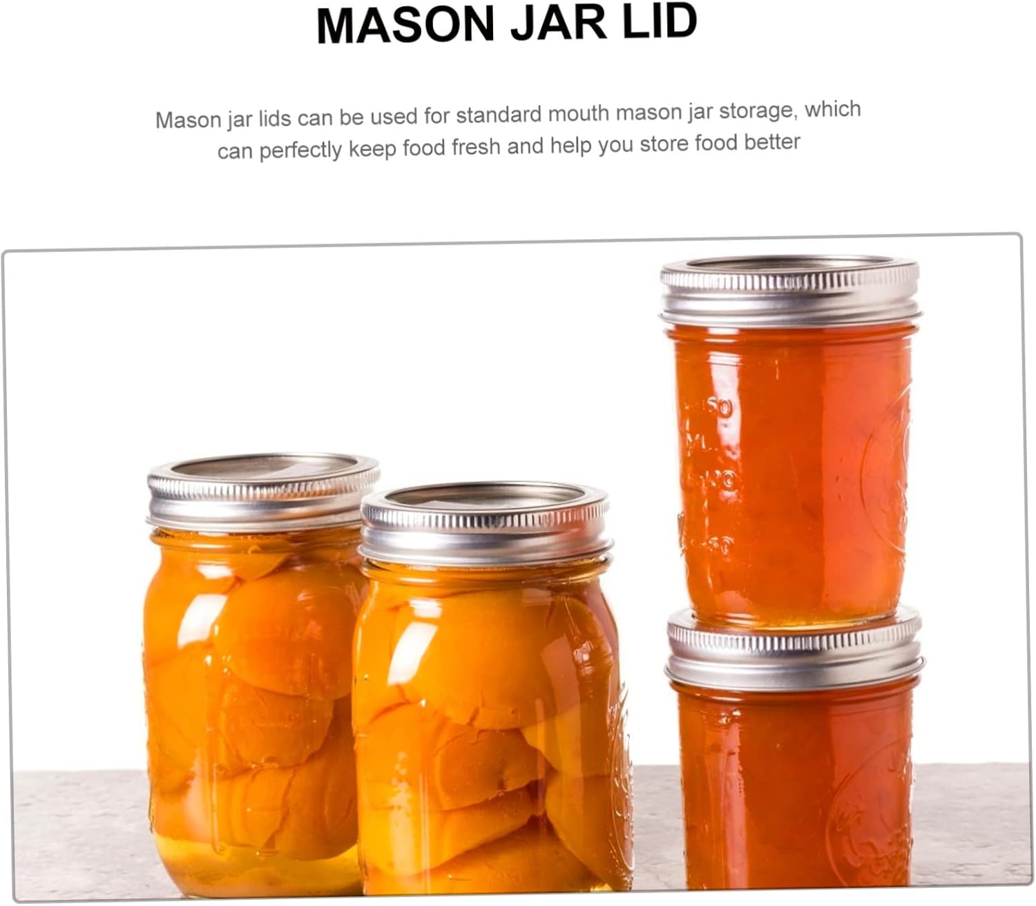 24PCS Split Type Mason Jar Lid Bands Covers for Standard Mouth 70mm Jars - Canning and Storage Bottle Cover Rings