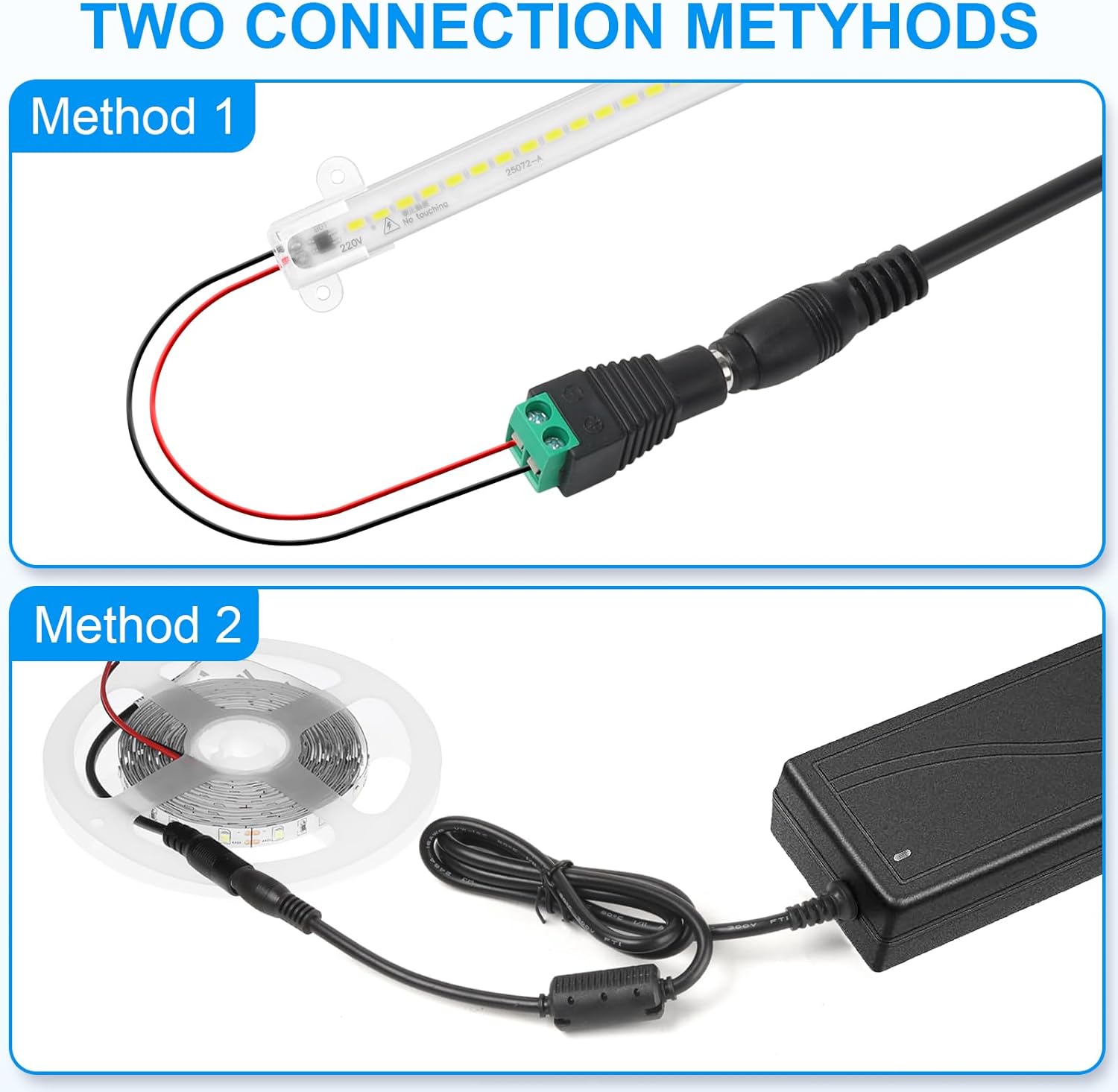 24V 6A LED Power Supply Adapter with 5.5x2.1mm Jack - AC to DC Converter for Various Devices