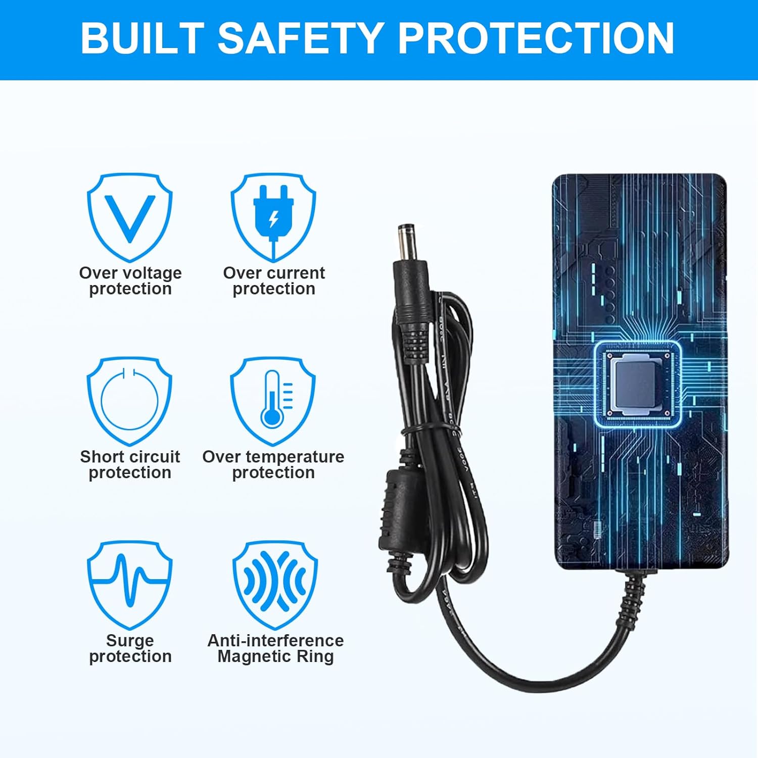 24V 6A LED Power Supply Adapter with 5.5x2.1mm Jack - AC to DC Converter for Various Devices