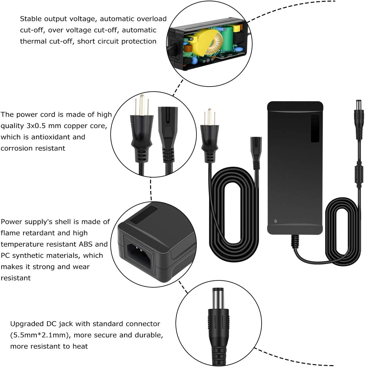 24V AC Adapter Power Supply Converter Transformer for Led Lights Router CCTV Camera