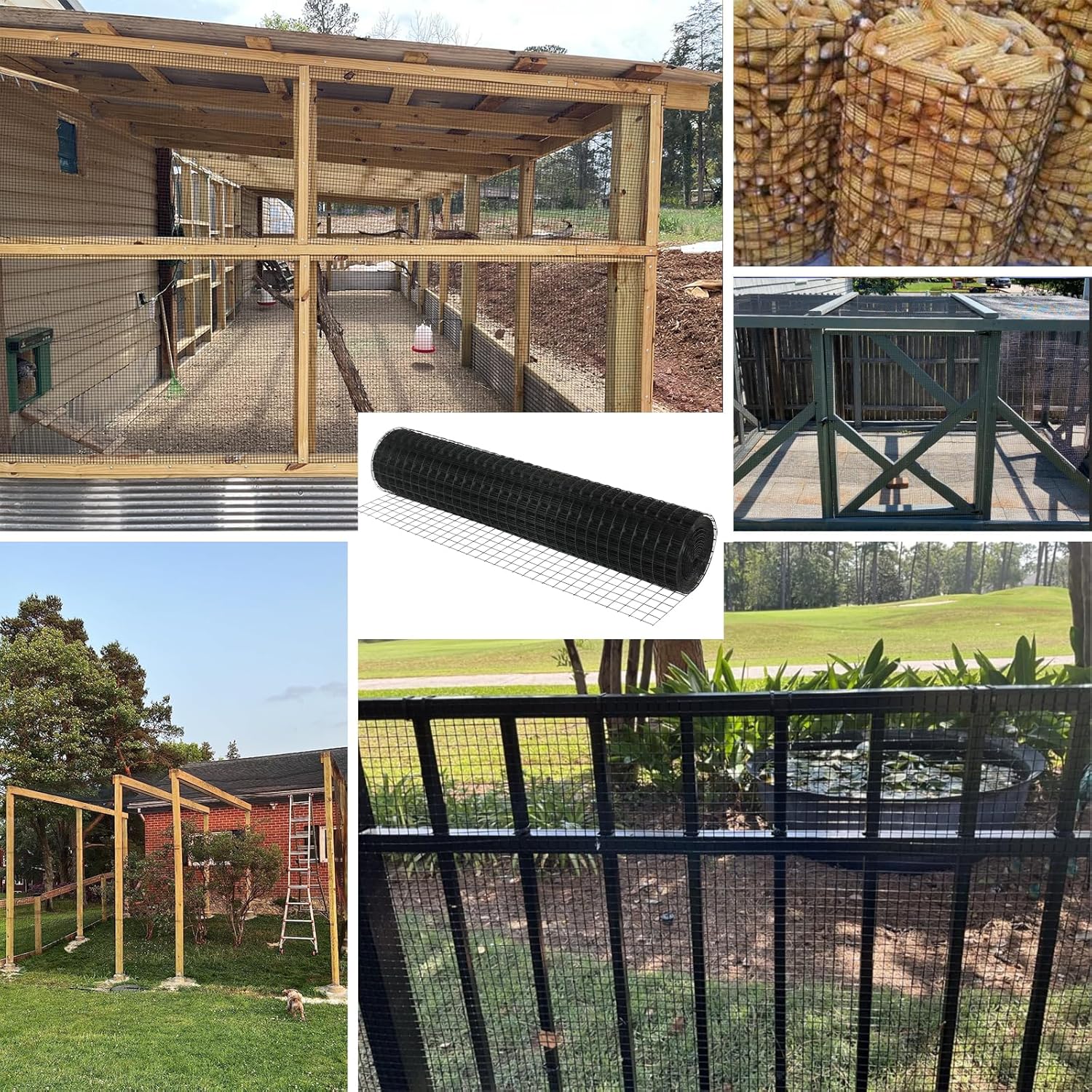 24x50 ft 1x1 Inch Black PVC Coated Hardware Cloth, 16 Ga Chicken Wire Mesh Fencing for Garden and Rabbit Fence - WildKart