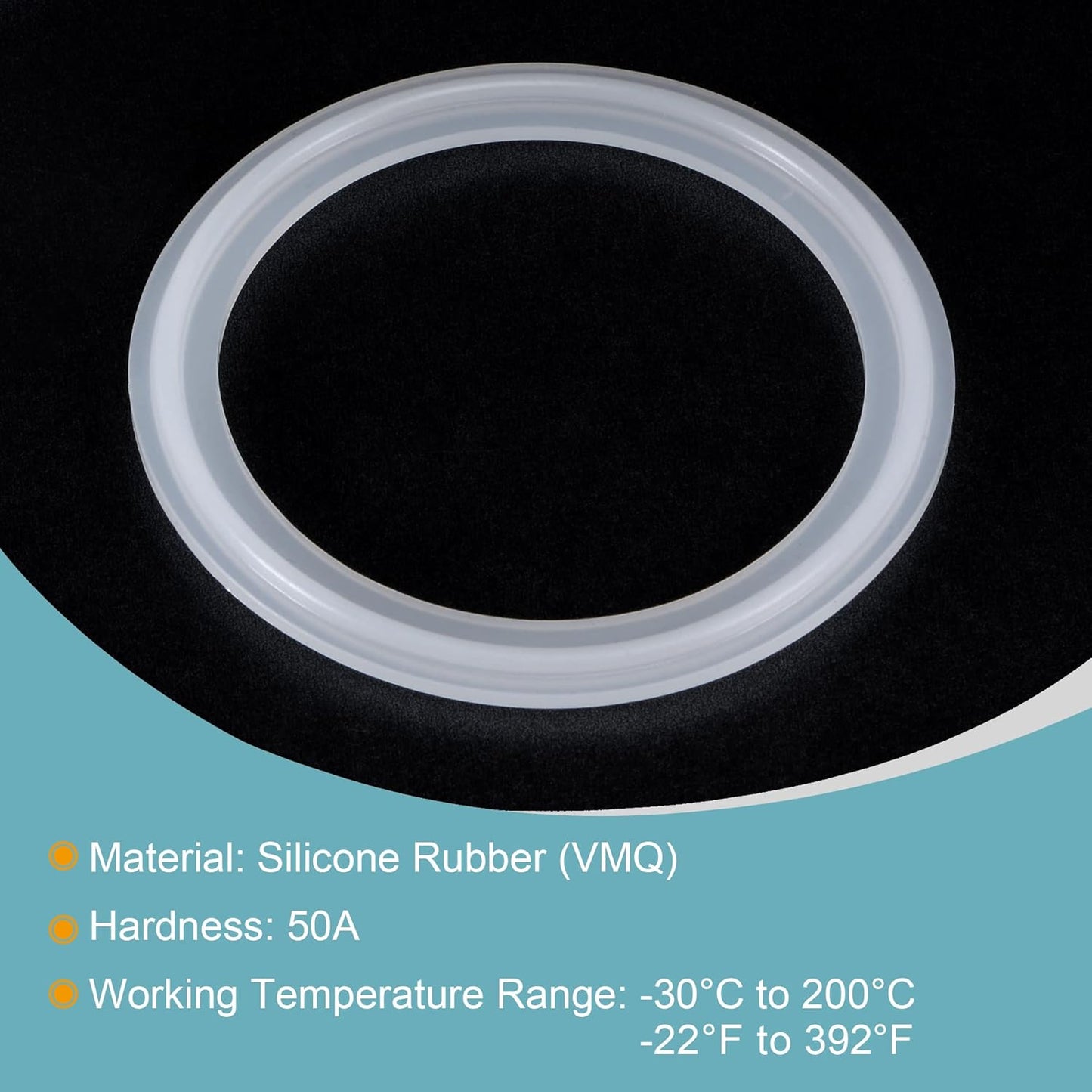 2.5 Inch Clamp White Silicone Rubber Gasket Industrial Flange O-Ring by MECCANIXITY
