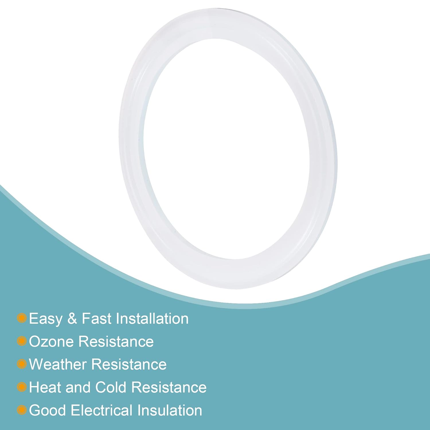 2.5 Inch Clamp White Silicone Rubber Gasket Industrial Flange O-Ring by MECCANIXITY