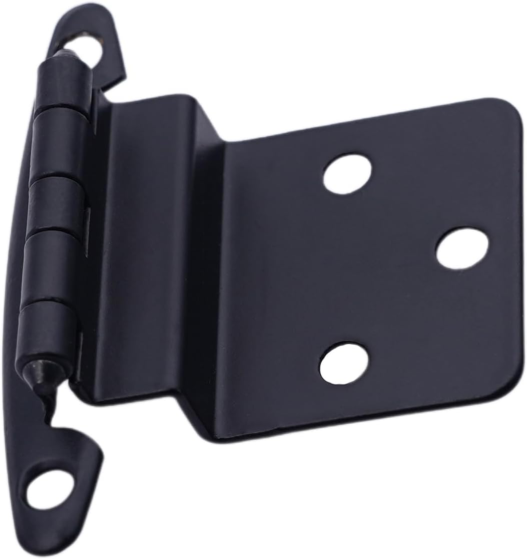 25 Pack DecoBasics Matte Black 3/8 Inset Cabinet Hinges - Non Self Closing