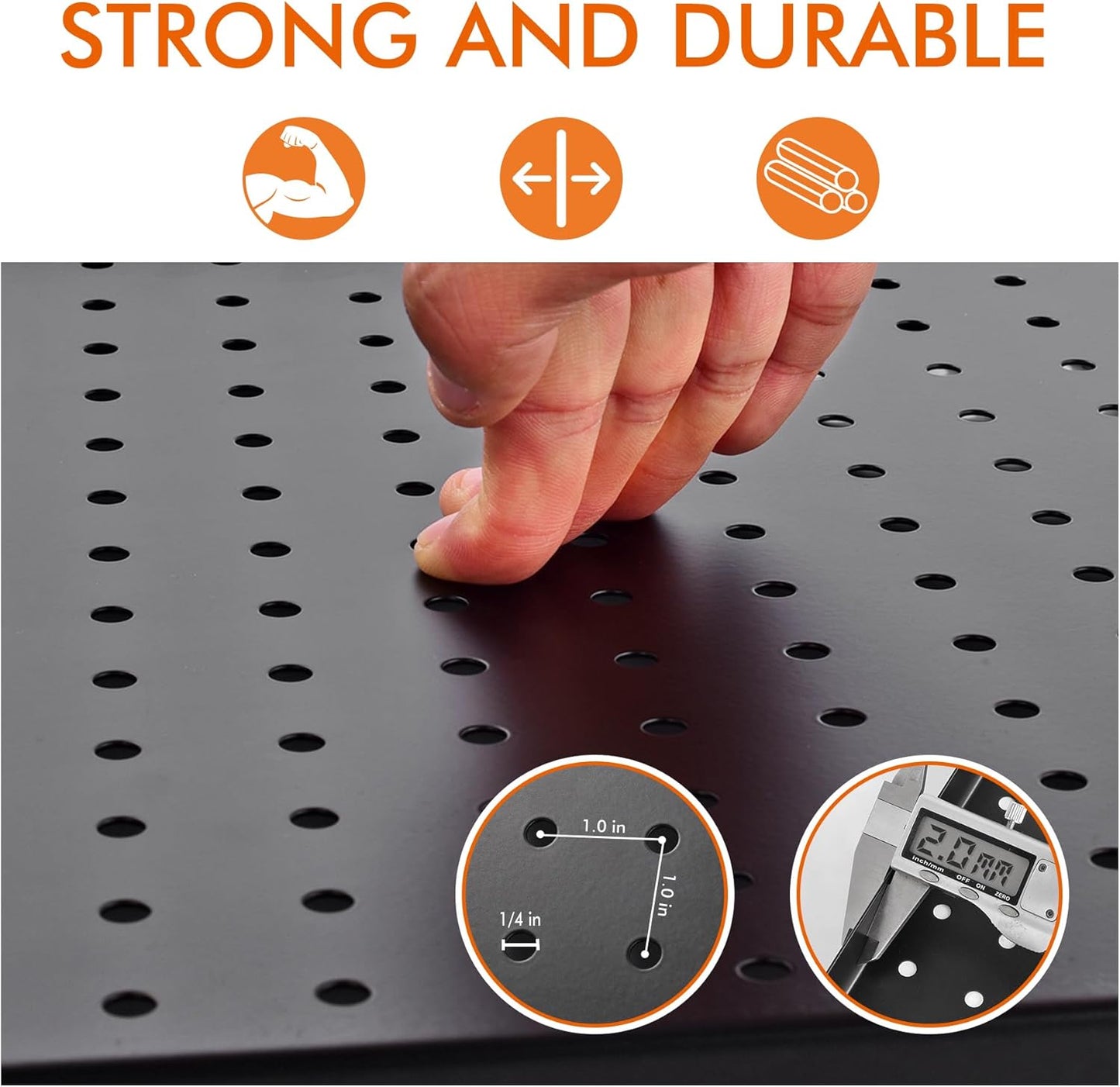 25 Pack G.CORE Heavy Duty Metal Pegboard Organizer Set - 1/4" Round Holes, 17"x13" Panels with Hooks for Garage Craft Tool Display & Organization, Mounting Hardware Included