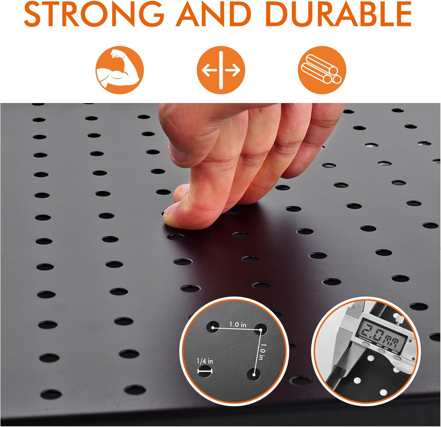 25 Pack G.CORE Heavy Duty Metal Pegboard Organizer Set - 1/4" Round Holes, 17"x13" Panels with Hooks for Garage Craft Tool Display & Organization, Mounting Hardware Included