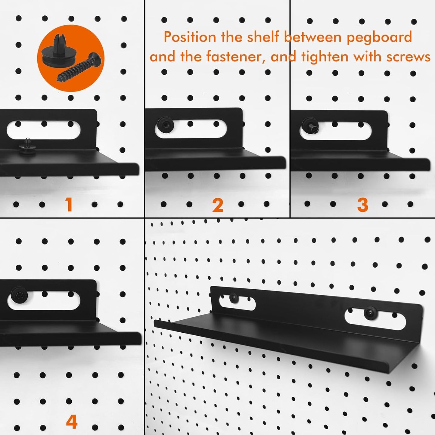 25 Pack G.CORE Heavy Duty Metal Pegboard Organizer Set - 1/4" Round Holes, 17"x13" Panels with Hooks for Garage Craft Tool Display & Organization, Mounting Hardware Included