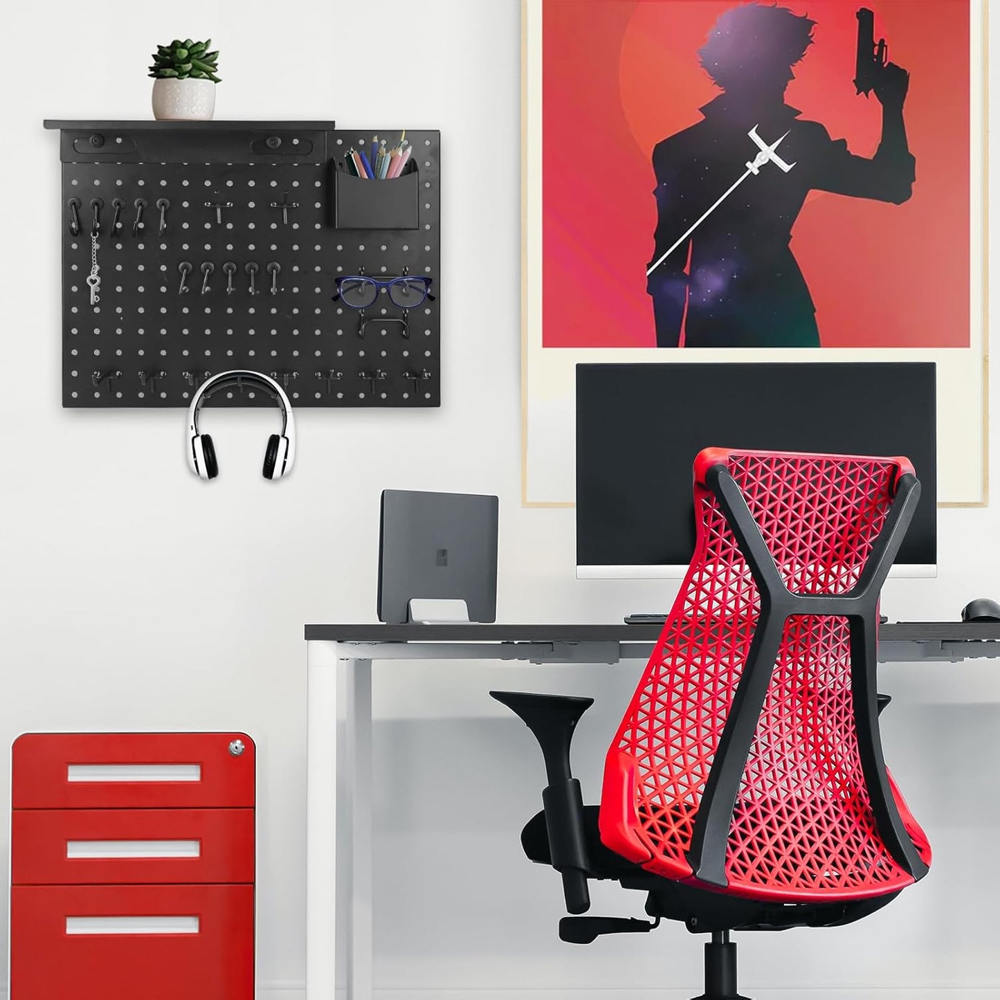 25 Pack G.CORE Heavy Duty Metal Pegboard Organizer Set - 1/4" Round Holes, 17"x13" Panels with Hooks for Garage Craft Tool Display & Organization, Mounting Hardware Included