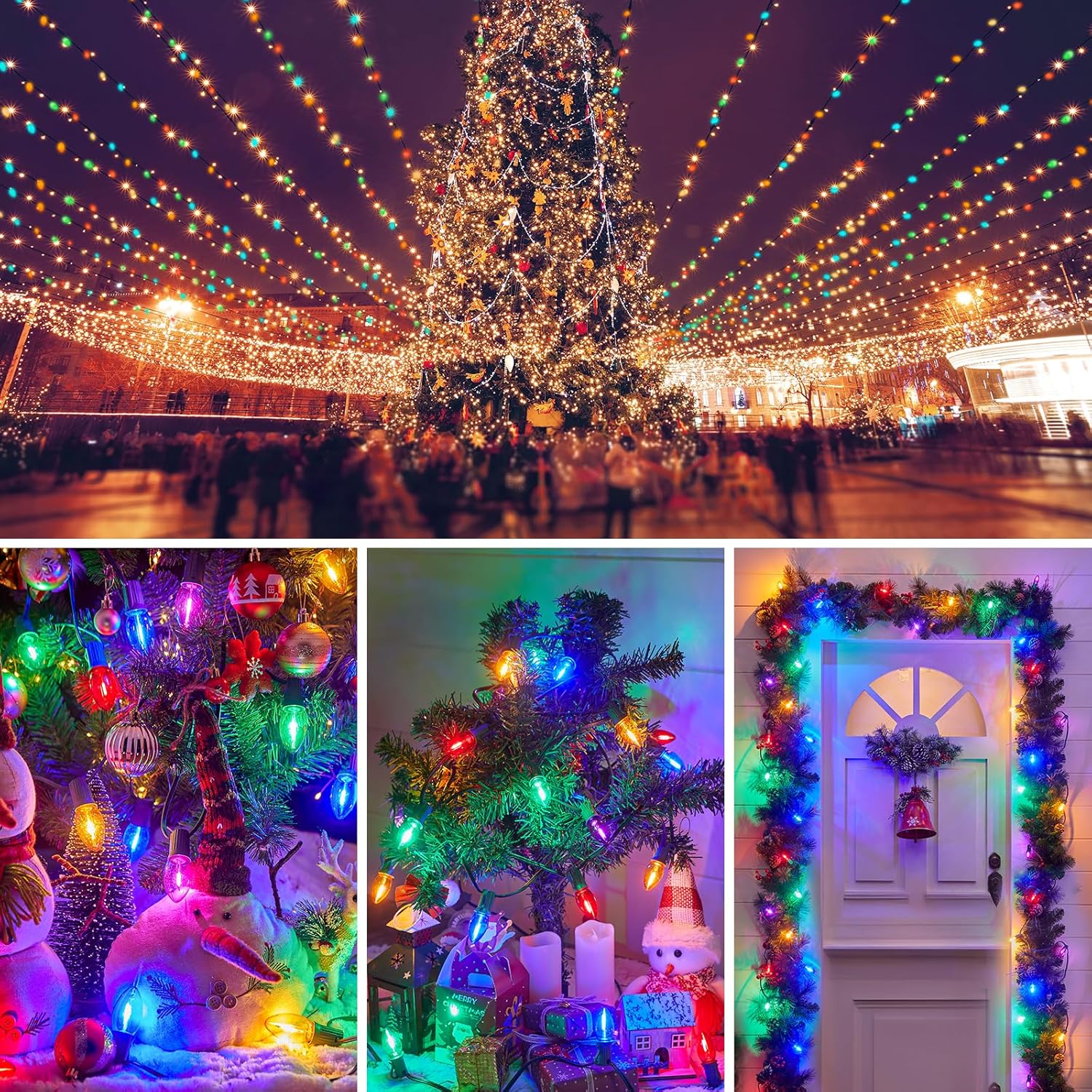25 Pack Multicolor C9 LED Christmas Light Bulbs - Shatterproof Replacement for String Lights - Commercial Grade Dimmable Bulbs
