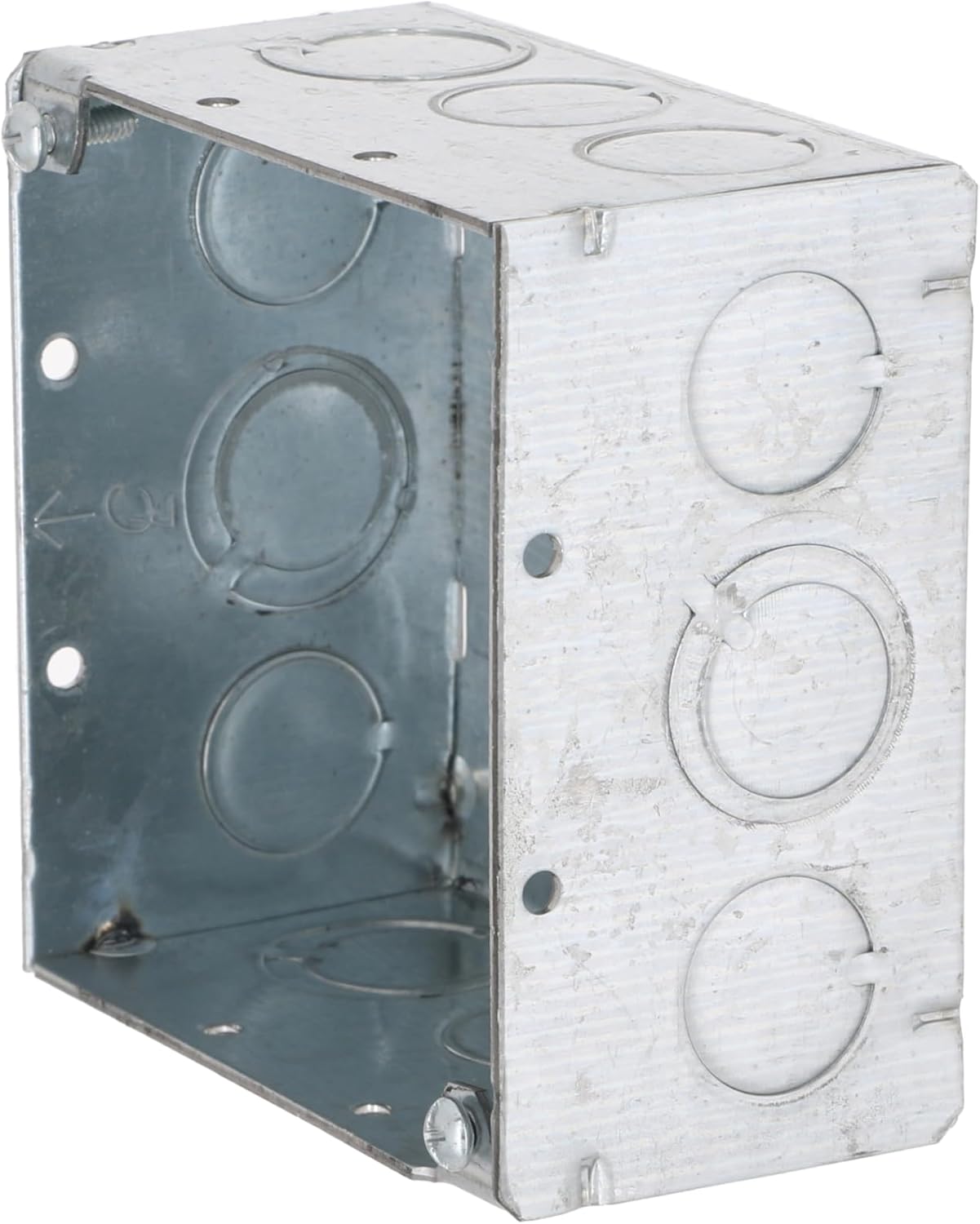 25-Pack RACO 232 4 in. Square Electrical Box, 2-1/8-Inch Deep with 1/2-in. and 3/4-in. Knockouts - Welded Gray Box