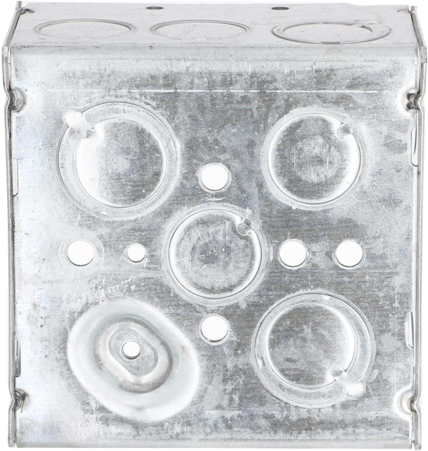 25-Pack RACO 232 4 in. Square Electrical Box, 2-1/8-Inch Deep with 1/2-in. and 3/4-in. Knockouts - Welded Gray Box