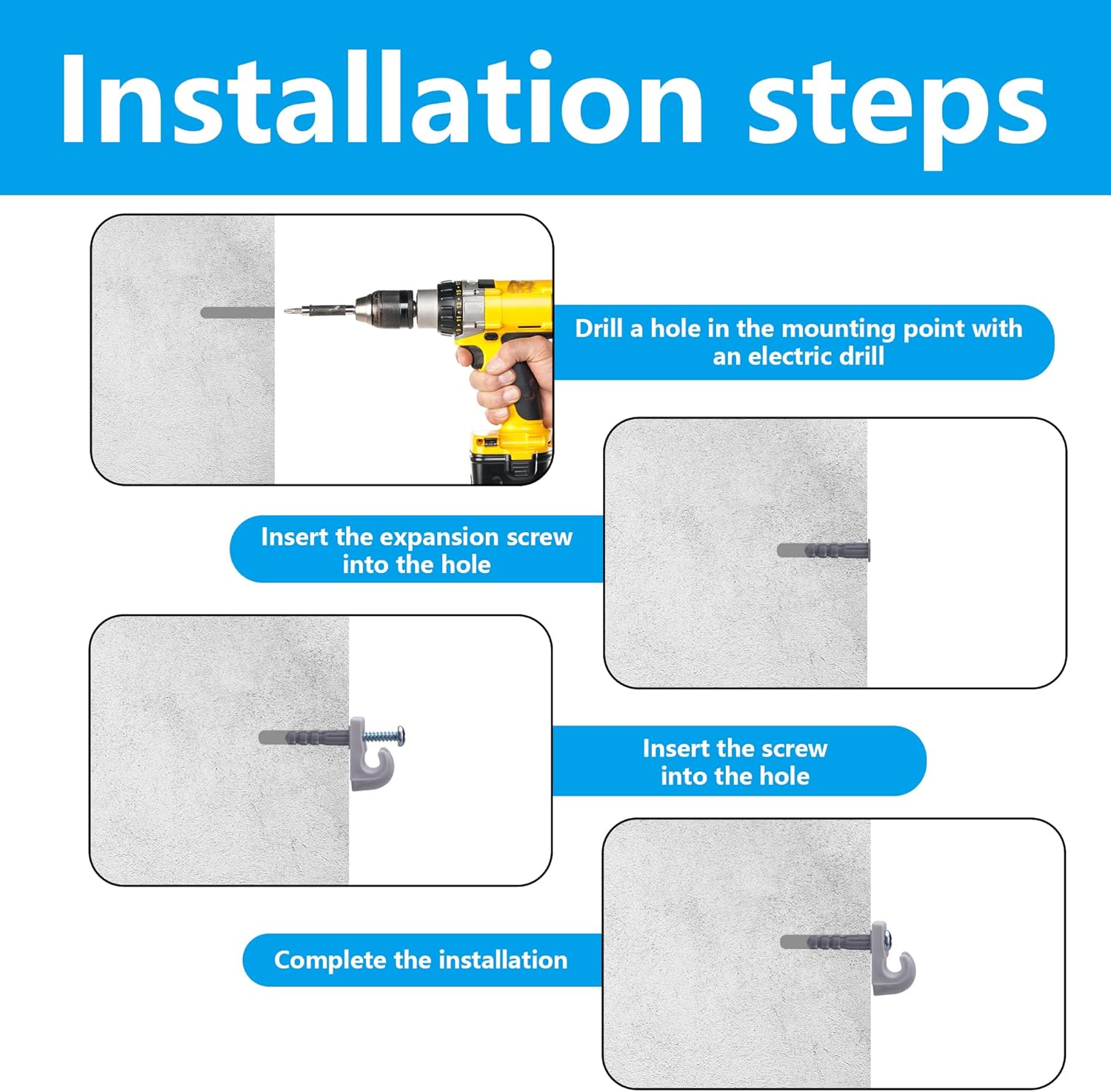 25 Pack White Down Wall Clips for Wire Shelf Brackets - Closet Maid Support Brackets - Plastic Closet Shelves Clips with Screws and Expansion Tubes - WildKart