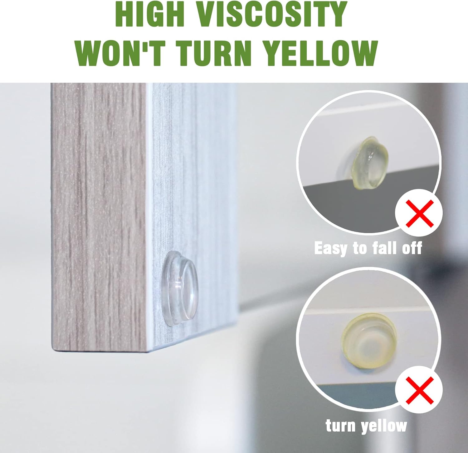 250 pcs Ultra High Viscosity Cabinet Door Bumpers - Clear Adhesive Pads for Drawers & Glass Tops