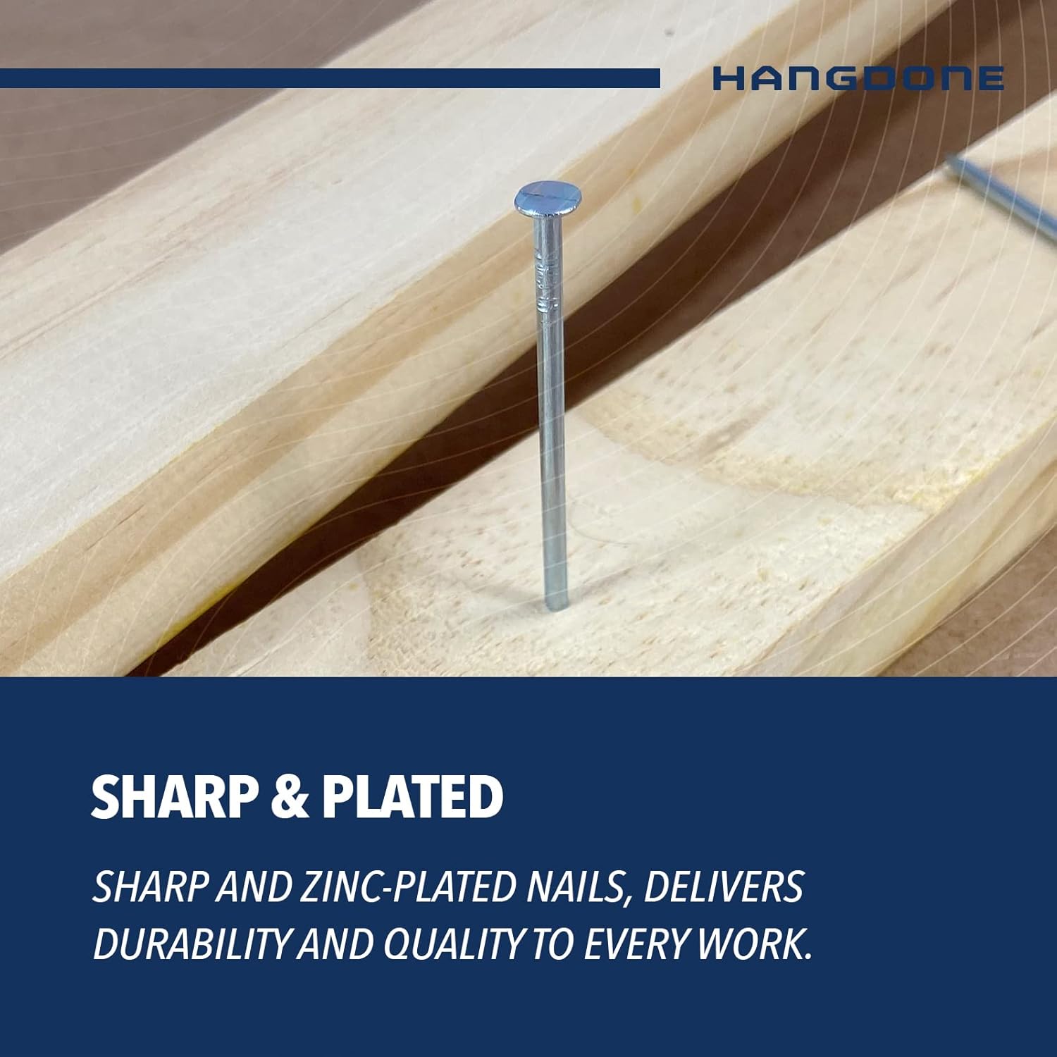 250-Piece HangDone Nail Assortment Kit with 4 Sizes - Zinc Plated Finish for Wood/Drywall