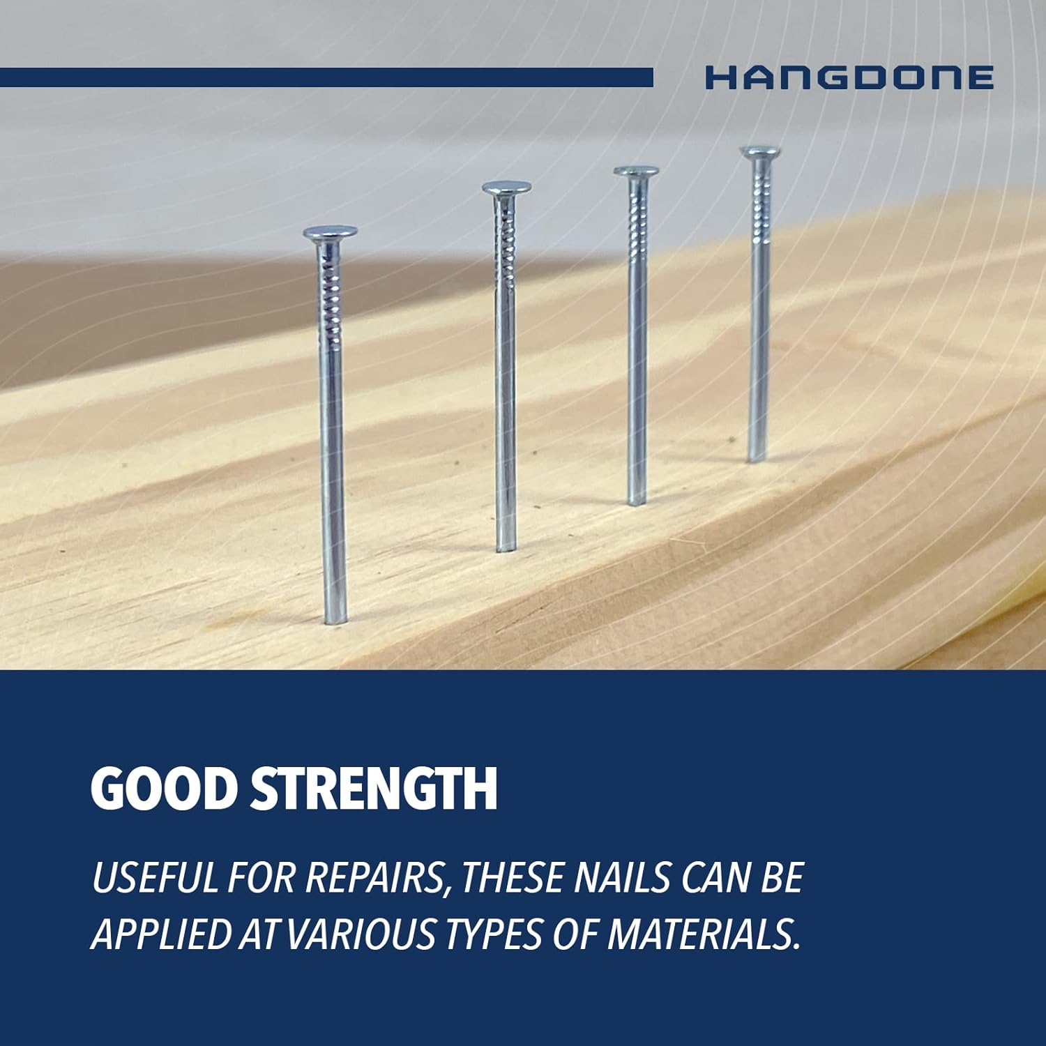 250-Piece HangDone Nail Assortment Kit with 4 Sizes - Zinc Plated Finish for Wood/Drywall