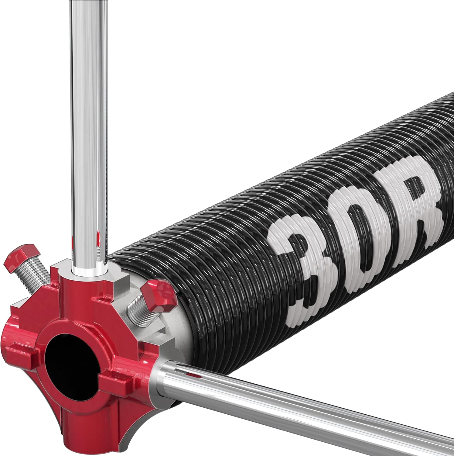 250 x 30 Right Hand Wound Garage Door Torsion Spring with Non-Slip Bars - 0.250 x 2'' X 30'' - Red Cone - Single Pack