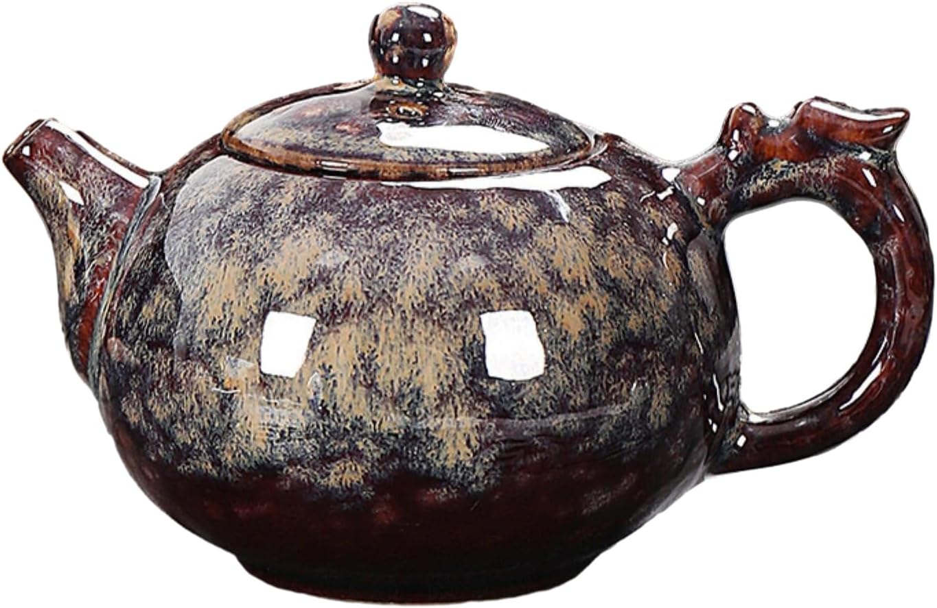 250ml Kiln Transformed Ceramic Teapot - Large Simple Retro Style Kung Fu Tea Set