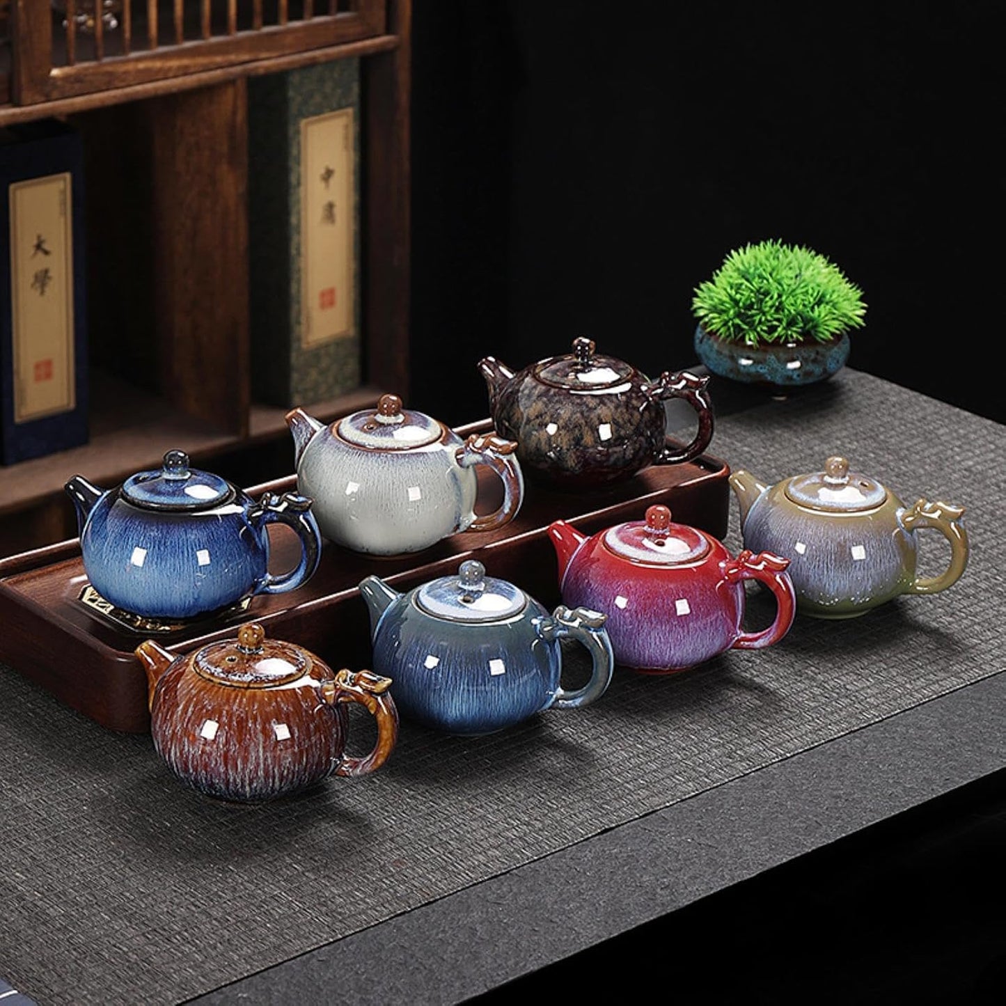 250ml Kiln Transformed Ceramic Teapot - Large Simple Retro Style Kung Fu Tea Set