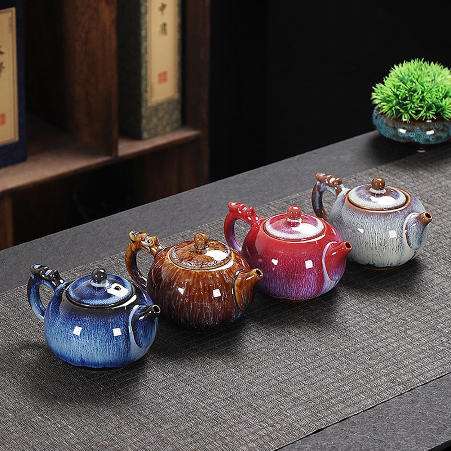 250ml Kiln Transformed Ceramic Teapot - Large Simple Retro Style Kung Fu Tea Set