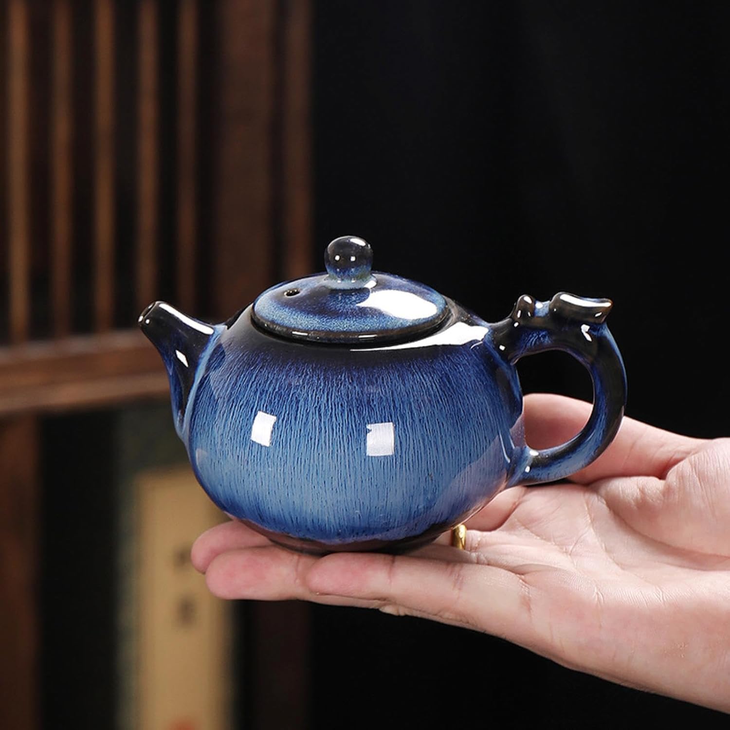 250ml Kiln Transformed Ceramic Teapot - Large Simple Retro Style Kung Fu Tea Set