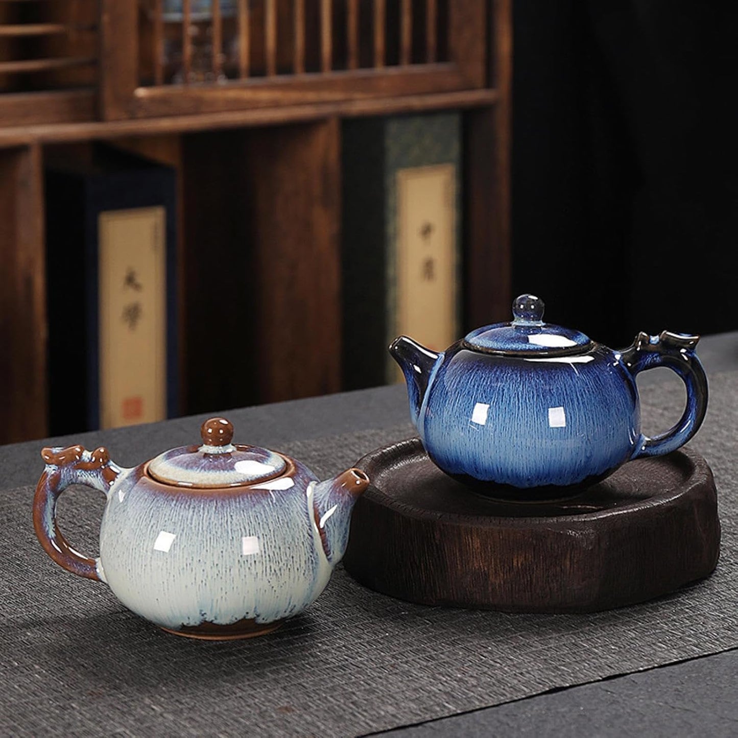 250ml Kiln Transformed Ceramic Teapot - Large Simple Retro Style Kung Fu Tea Set