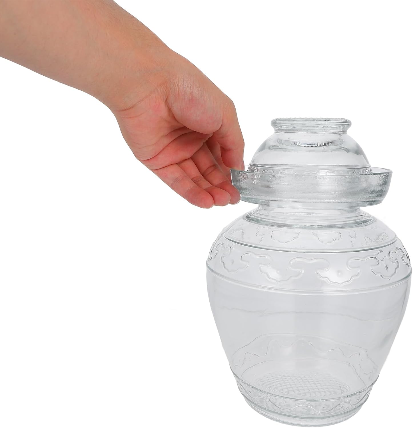 2.5L Glass Fermentation Jar with Water Seal Lid for Pickles, Kimchi, Sauerkraut, Kombucha, Canning, and Wine Brewing