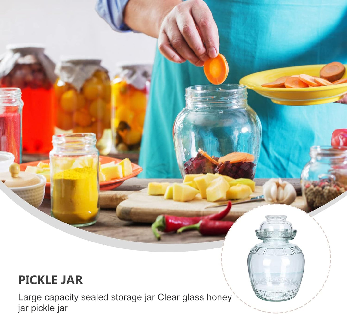 2.5L Glass Fermenting Jar with Airlock Lid for Pickling Kimchi and Sauerkraut