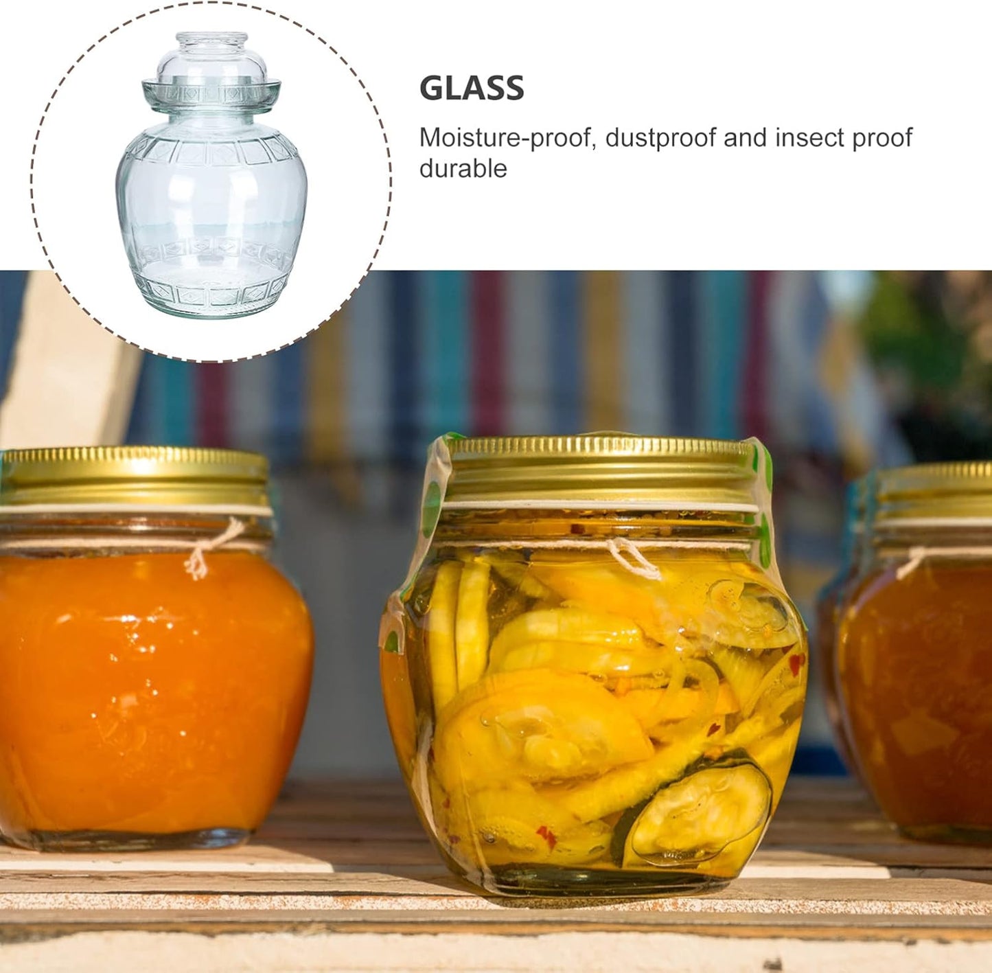 2.5L Glass Fermenting Jar with Airlock Lid for Pickling Kimchi and Sauerkraut