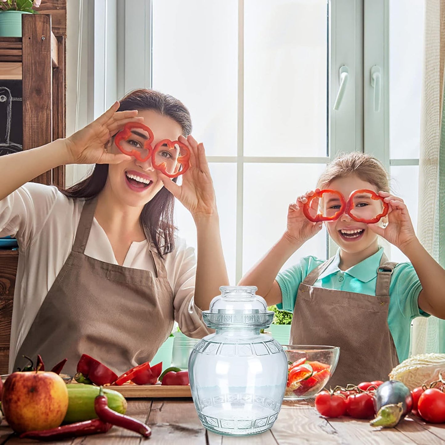 2.5L Glass Fermenting Jar with Airlock Lid for Pickling Kimchi and Sauerkraut