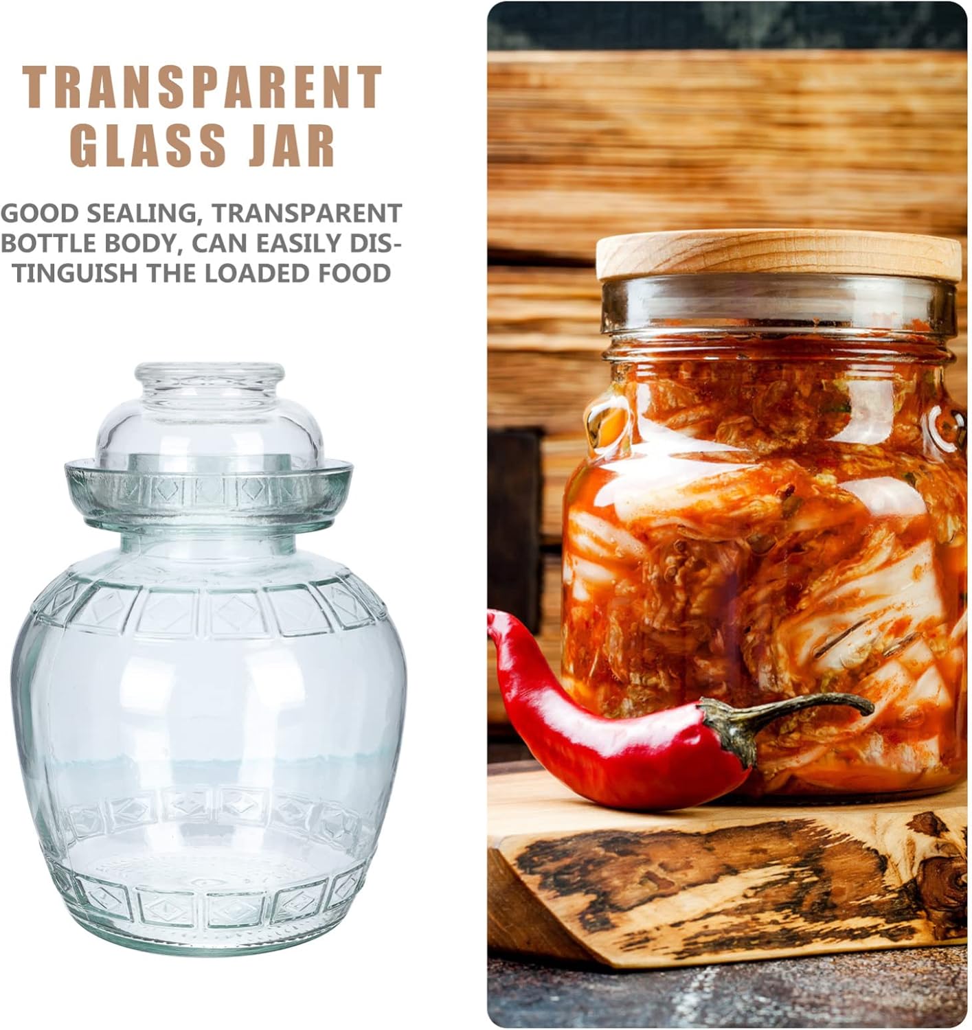 2.5L Glass Fermenting Jar with Airlock Lid for Pickling Kimchi and Sauerkraut