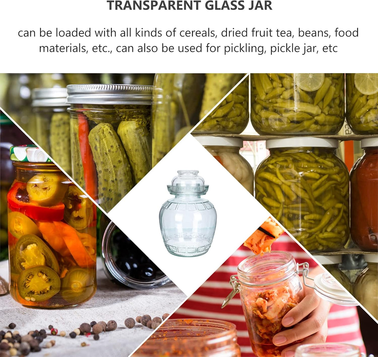 2.5L Glass Fermenting Jar with Airlock Lid for Pickling Kimchi and Sauerkraut