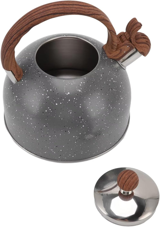 2.5L Stainless Steel Whistling Tea Kettle with Anti Scalding Handle - Stovetop Teapot for Boiling Water