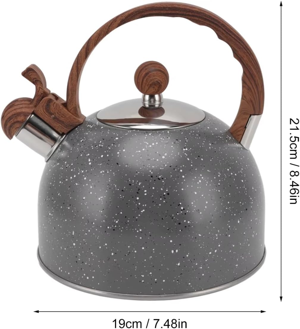 2.5L Stainless Steel Whistling Tea Kettle with Anti Scalding Handle - Stovetop Teapot for Boiling Water