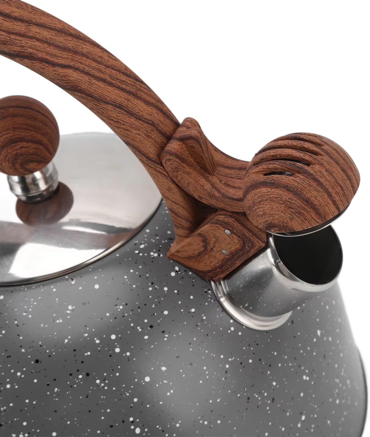 2.5L Stainless Steel Whistling Tea Kettle with Anti Scalding Handle - Stovetop Teapot for Boiling Water