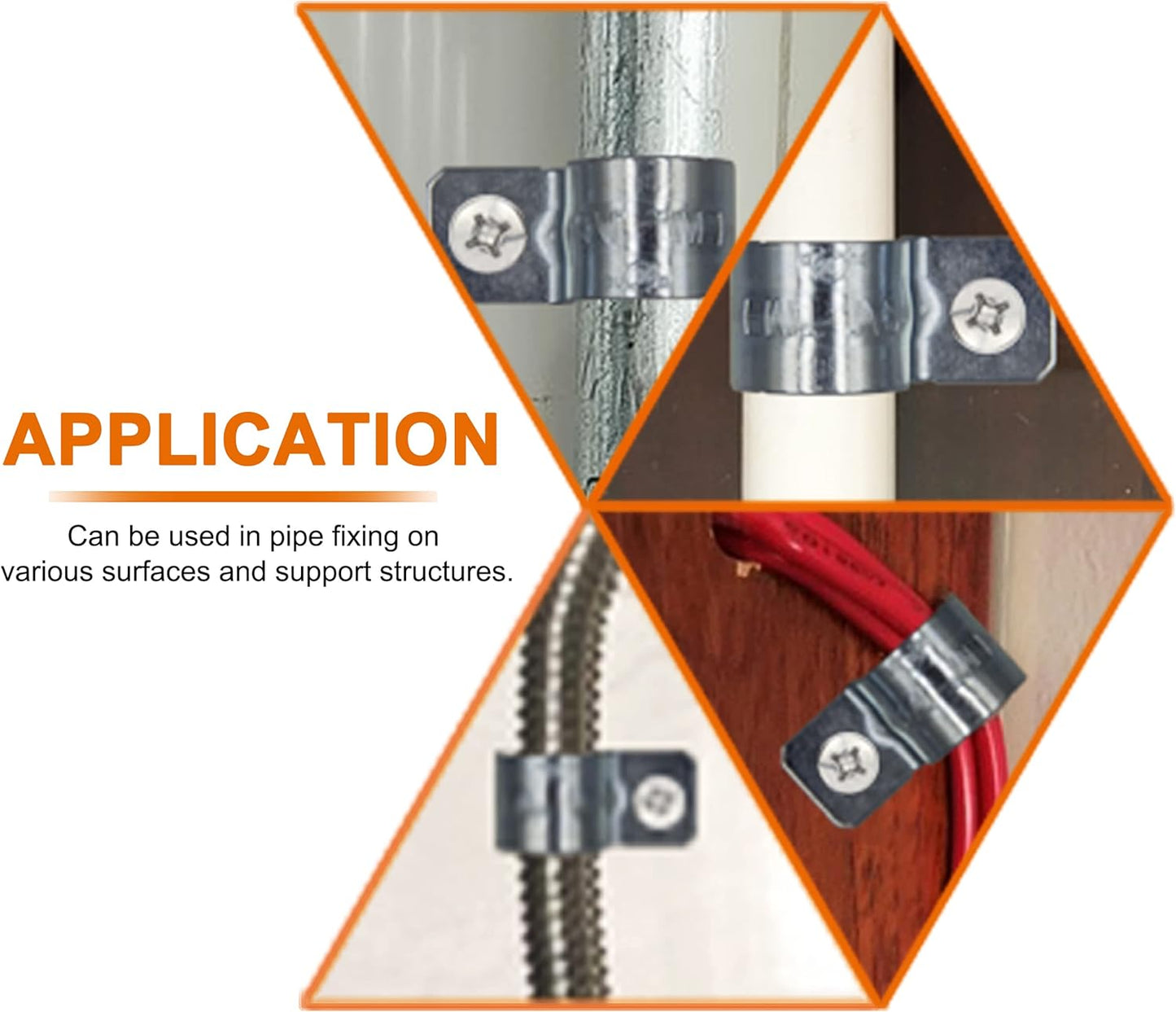 25pcs 1/2" Zinc Plated Steel EMT Pipe Straps - 1 Hole for Conduit or Pipe Fixing