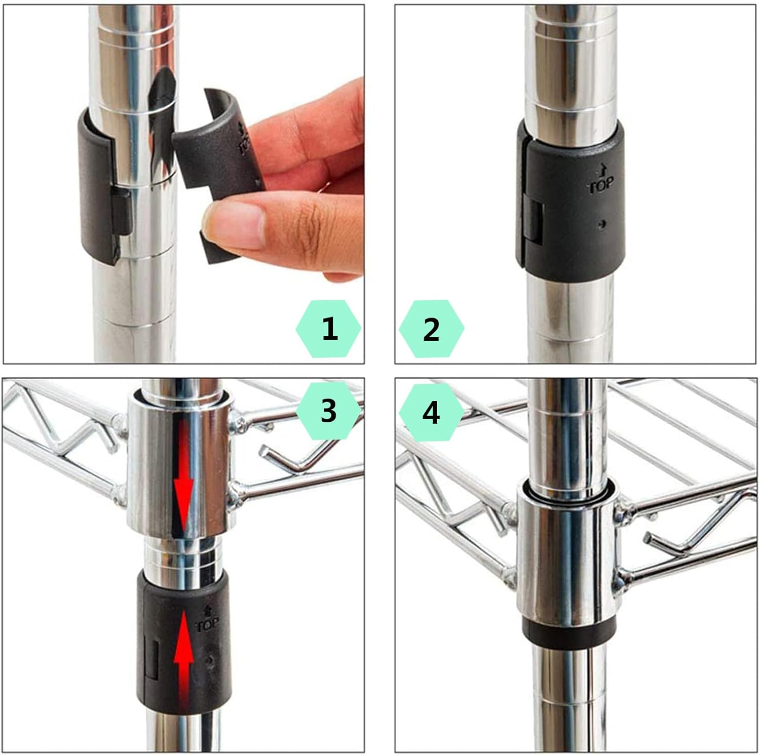 26 Pack Wire Shelf Lock Clips for 1" Post Wire Shelving System - Replacement Shelving Sleeves & Plastic Parts