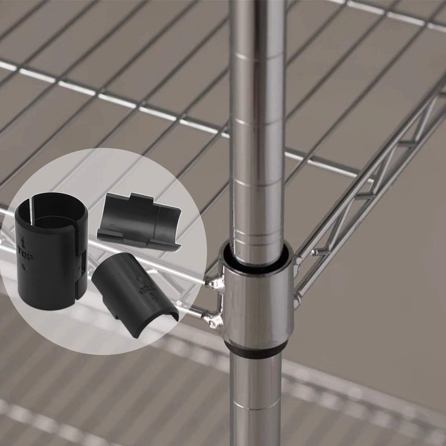 26 Pack Wire Shelf Lock Clips for 1" Post Wire Shelving System - Replacement Shelving Sleeves & Plastic Parts