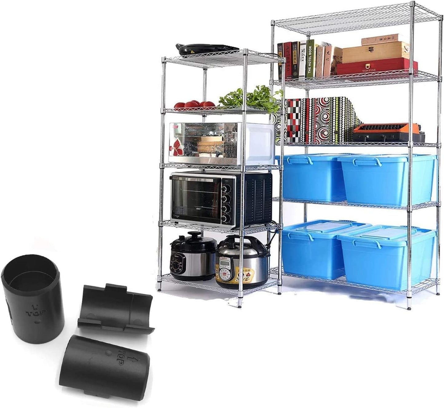 26 Pack Wire Shelf Lock Clips for 1" Post Wire Shelving System - Replacement Shelving Sleeves & Plastic Parts