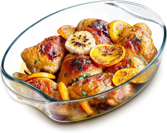 2.6 Quart Oval Tempered Glass Baking Dish for Oven Cooking