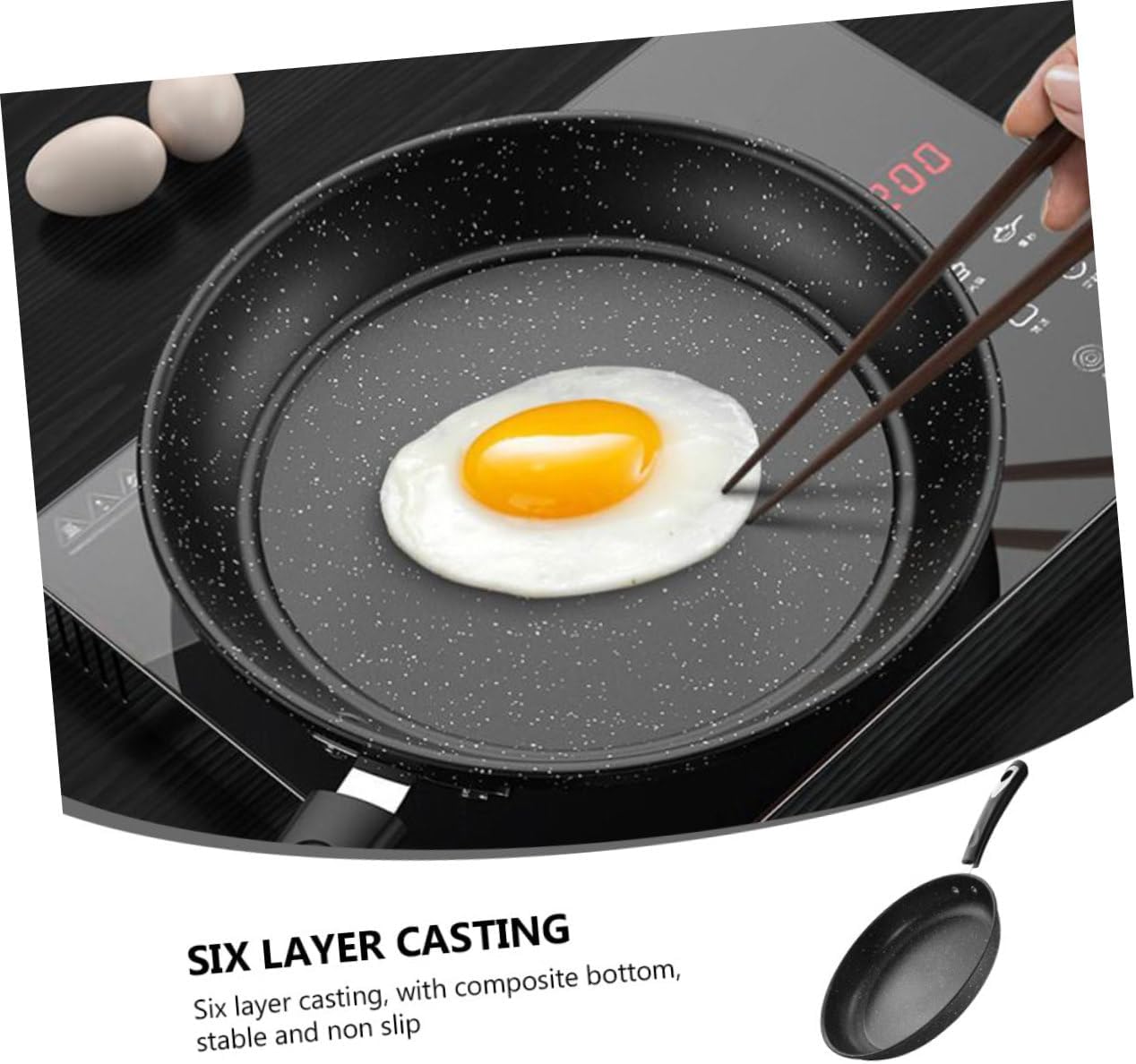 26cm Single Pot Frying Pan with Medical Stone Non-Stick Coating and Random Handle