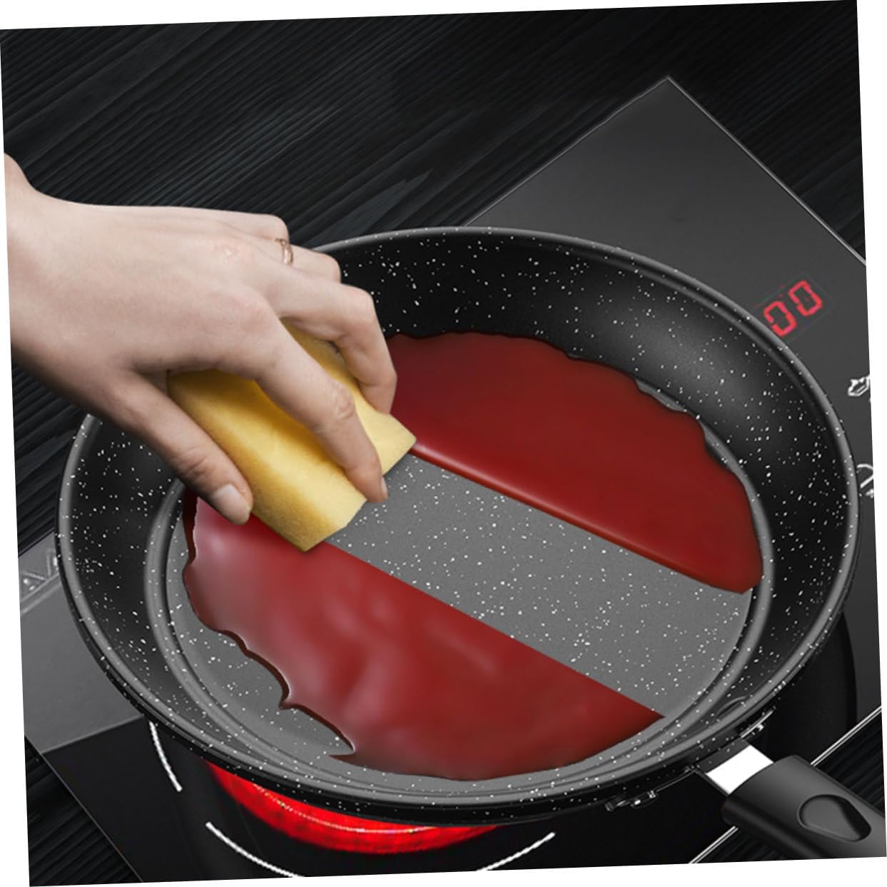 26cm Single Pot Frying Pan with Medical Stone Non-Stick Coating and Random Handle