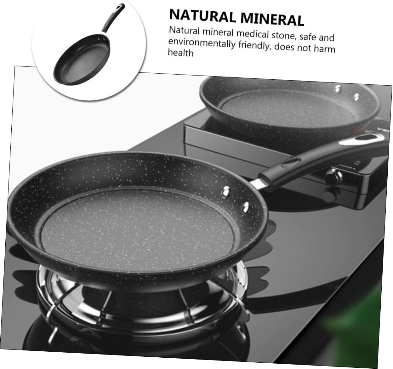 26cm Single Pot Frying Pan with Medical Stone Non-Stick Coating and Random Handle