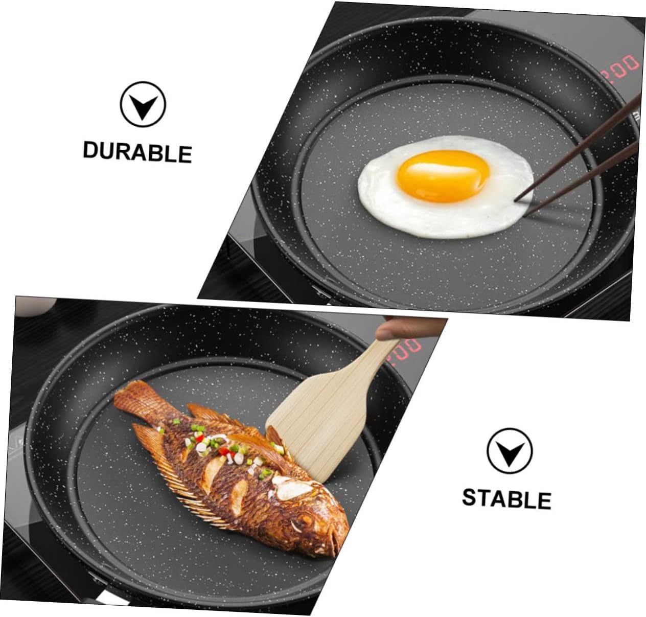 26cm Single Pot Frying Pan with Medical Stone Non-Stick Coating and Random Handle