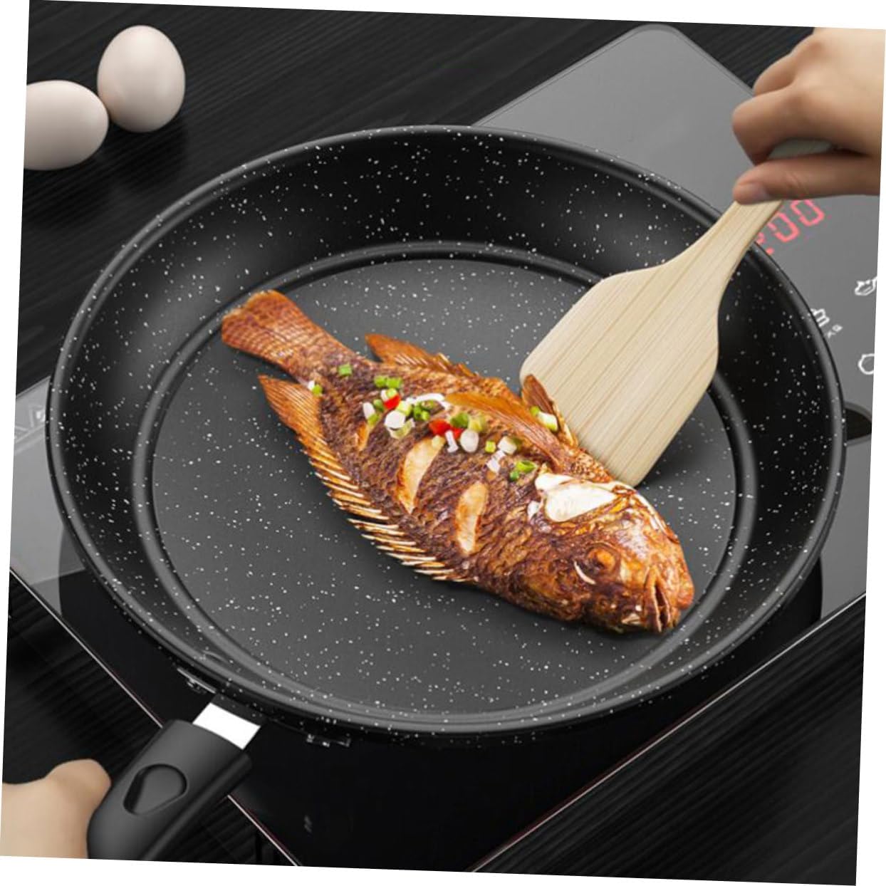 26cm Single Pot Frying Pan with Medical Stone Non-Stick Coating and Random Handle
