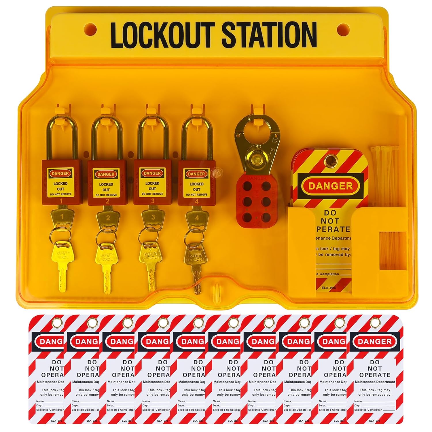 27-Pack Electrical Lockout Tagout Kit with Lockout Station for Industrial Machinery & Electric Power Safety
