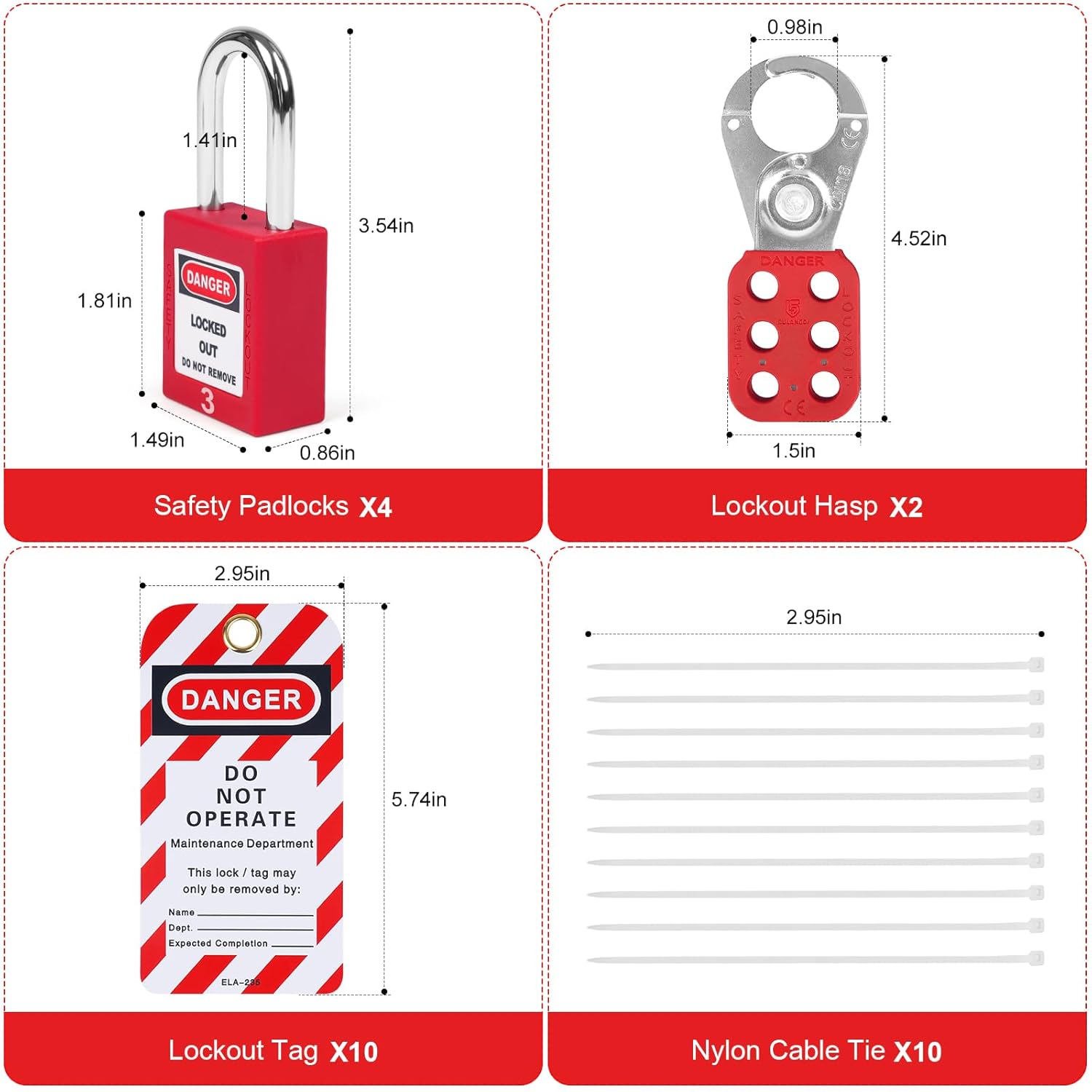 27-Pack Electrical Lockout Tagout Kit with Lockout Station for Industrial Machinery & Electric Power Safety