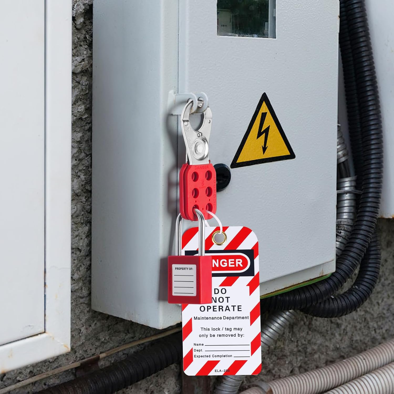 27-Pack Electrical Lockout Tagout Kit with Lockout Station for Industrial Machinery & Electric Power Safety