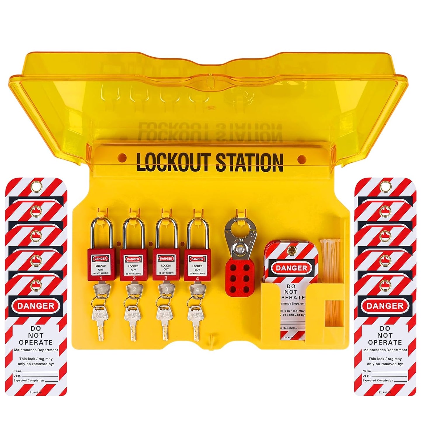 27-Pack Electrical Lockout Tagout Kit with Lockout Station for Industrial Machinery & Electric Power Safety