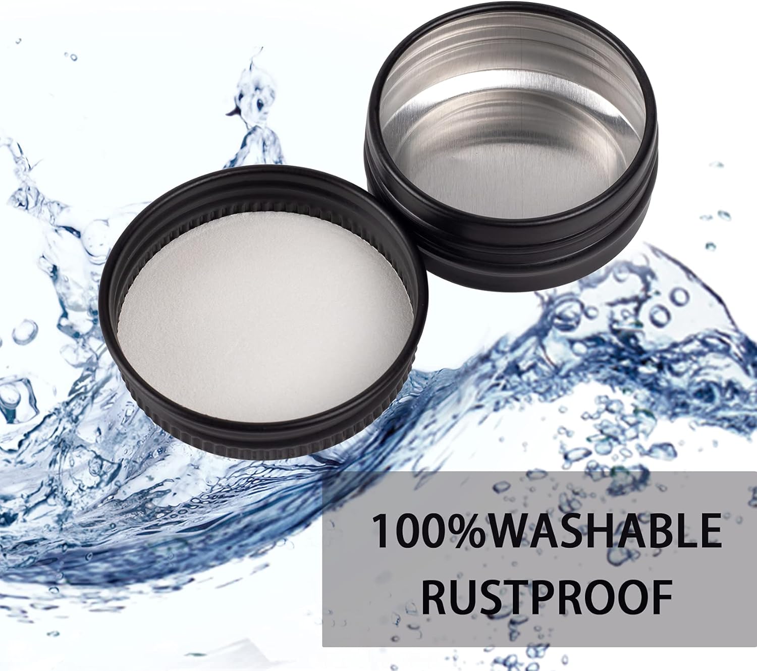 270pcs 0.5 oz Aluminum Tin Jars with Screw Lid and Labels - Bulk Packaging (Black)